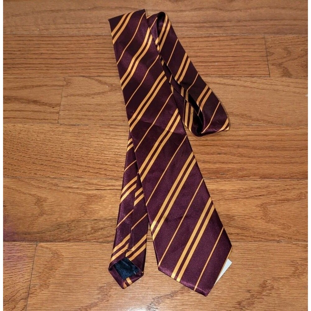 Harry Potter Gryffindor Striped Neck Tie Cosplay Costume Burgundy Gold Halloween